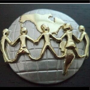 Ajc vintage Children of the world pin